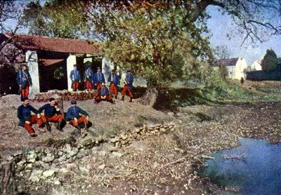 French soldiers in Monthyon during the Battle of the Marne east of Paris, September 1914 by Jules Gervais Courtellemont